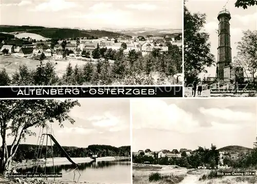 AK / Ansichtskarte Altenberg Dippoldiswalde Schwimmbad Gelsing Aussichtsturm Kat. Altenberg