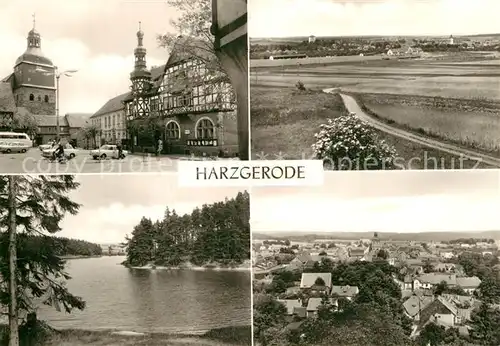 AK / Ansichtskarte Harzgerode Marktplatz Rathaus Teufelsteich  Kat. Harzgerode