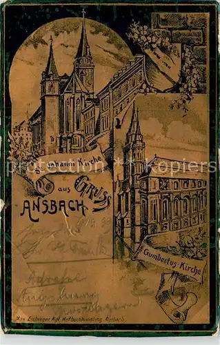 AK / Ansichtskarte Ansbach Mittelfranken Johanni Kirche Gumbertus Kirche Kat. Ansbach