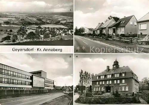 AK / Ansichtskarte Geyersdorf Panorama Eigenheimsiedlung VEB Grossbaeckerei Rathaus Kat. Annaberg