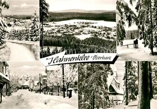 AK / Ansichtskarte Hahnenklee Bockswiese Harz Winterpanorama Waldpartie Ortsmotiv Kirche Kat. Goslar