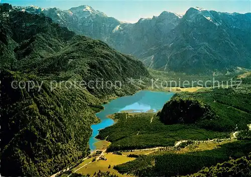 AK / Ansichtskarte Almsee Alpenpanorama Fliegeraufnahme Kat. Gruenau im Almtal Salzkammergut