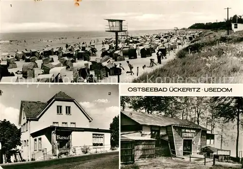 AK / Ansichtskarte ueckeritz Usedom Strand Ratscafe Fischerhuette Kat. ueckeritz Usedom