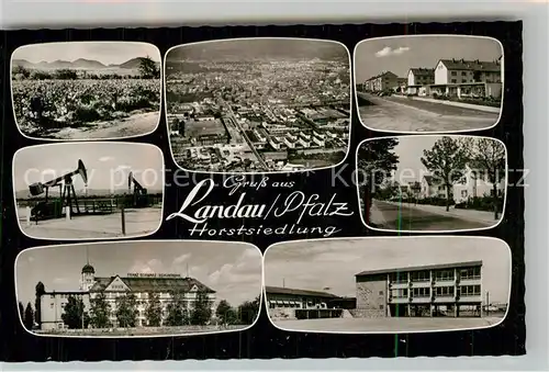 AK / Ansichtskarte Landau Pfalz Horstsiedlung Fliegeraufnahme Schule Pumpen Kat. Landau in der Pfalz