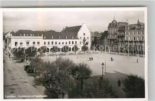 AK / Ansichtskarte Landau Pfalz Marktplatz Sparkasse Kat. Landau in der Pfalz