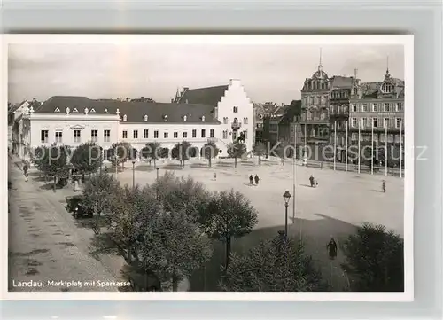 AK / Ansichtskarte Landau Pfalz Marktplatz Sparkasse Kat. Landau in der Pfalz