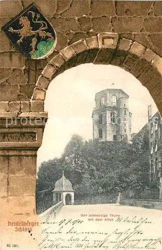 AK / Ansichtskarte Heidelberg Neckar Schloss Achteckturm Altan Kat. Heidelberg