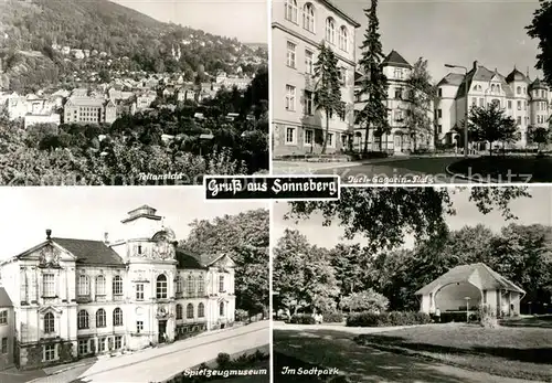 AK / Ansichtskarte Sonneberg Thueringen Teilansicht Juri Gagarin Platz Spielzeugmuseum Stadtpark Kat. Sonneberg