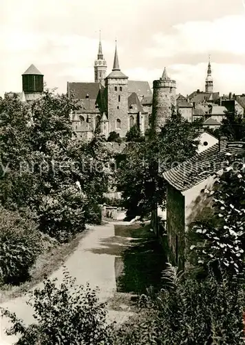 AK / Ansichtskarte Bautzen Blick vom Scharfenweg Alte Wasserkunst Kirche Altstadt Kat. Bautzen