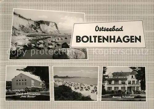 AK / Ansichtskarte Boltenhagen Ostseebad Steilkueste Erholungsheim Fritz Reuter Strand Kat. Ostseebad Boltenhagen