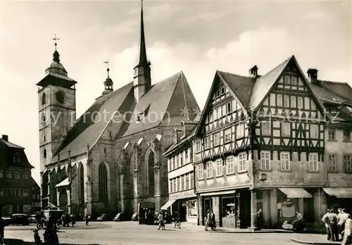 AK / Ansichtskarte Schmalkalden mit Kirche und Fachwerk Kat. Schmalkalden