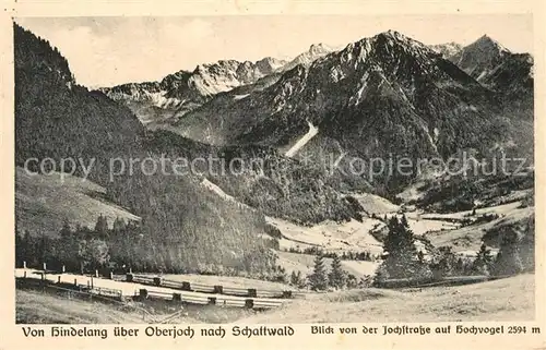 AK / Ansichtskarte Hindelang Blick von der Jochstrasse auf Hochvogel Kat. Bad Hindelang