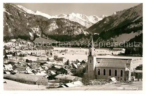 AK / Ansichtskarte Hindelang Teilansicht Kirche Kat. Bad Hindelang