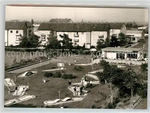 AK / Ansichtskarte Landau Pfalz Minigolf Platz mit Golfstube Kat. Landau in der Pfalz