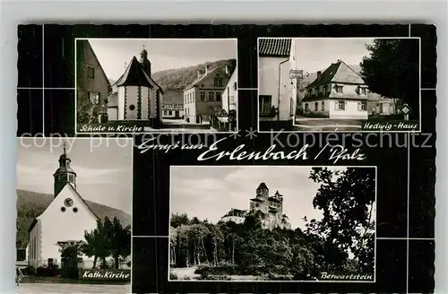 AK / Ansichtskarte Erlenbach Kaiserslautern Schule Kirche Hedwig Haus Kath Kirche Berwartstein Kat. Kaiserslautern