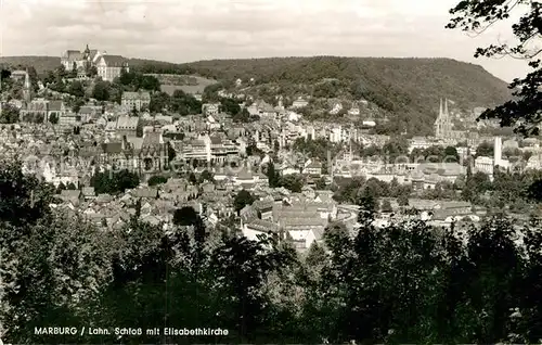 AK / Ansichtskarte Marburg Lahn Stadtpanorama mit Schloss und Elisabethkirche Kat. Marburg