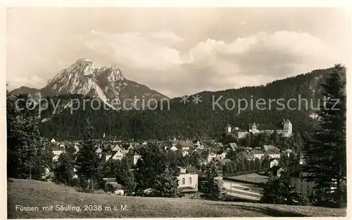 AK / Ansichtskarte Fuessen Allgaeu Panorama mit Saeuling Kat. Fuessen