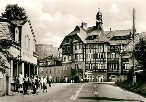 AK / Ansichtskarte Schwarzburg Thueringer Wald Eisenbahn Erholungsheim Ernst Thaelmann Fachwerkhaus Kat. Schwarzburg