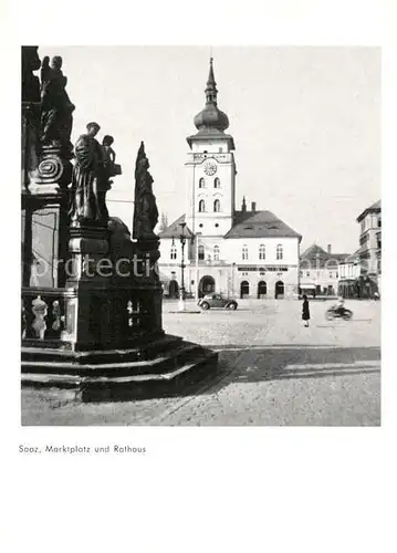 AK / Ansichtskarte Saaz Tschechien Marktplatz Rathaus  Kat. zatec