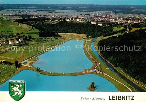 AK / Ansichtskarte Leibnitz Fliegeraufnahme Sulm Stausee Schloss Seggau Stadt Leibnitz Kat. Leibnitz