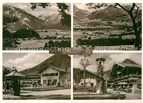 AK / Ansichtskarte Ruhpolding Hochfelln Rauschberg Kurhaus Dorfbrunnen Dorfplatz Kat. Ruhpolding