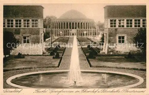 AK / Ansichtskarte Duesseldorf Gesolei Springbrunnen Ehrenhof Rheinhalle Planetarium Kat. Duesseldorf