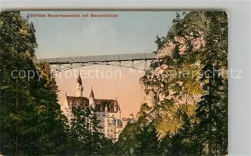 AK / Ansichtskarte Hohenschwangau Schloss Neuschwanstein Marienbruecke Kat. Schwangau