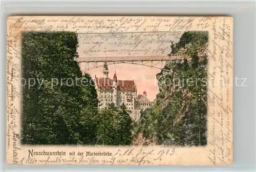 AK / Ansichtskarte Hohenschwangau Schloss Neuschwanstein  Marienbruecke Kat. Schwangau