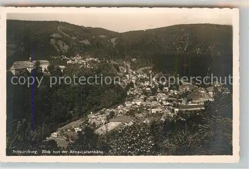 AK / Ansichtskarte Schwarzburg Thueringer Wald Blick von der Anna Luisenhoehe Kat. Schwarzburg