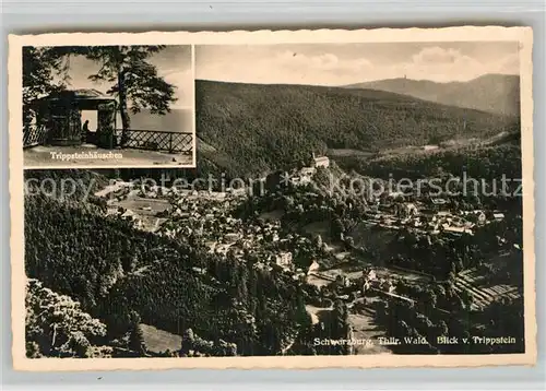 AK / Ansichtskarte Schwarzburg Thueringer Wald Trippsteinhaeuschen Panorama mit Schloss Kat. Schwarzburg