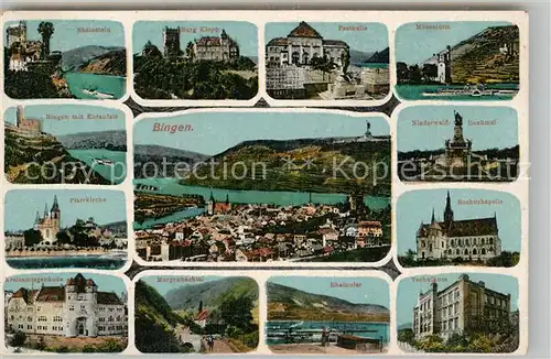 AK / Ansichtskarte Bingen Rhein Niederwald Denkmal Ehrenfels Burg Klopp Kat. Bingen am Rhein