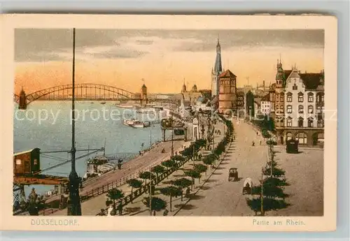 AK / Ansichtskarte Duesseldorf Uferpromenade Rhein Kat. Duesseldorf