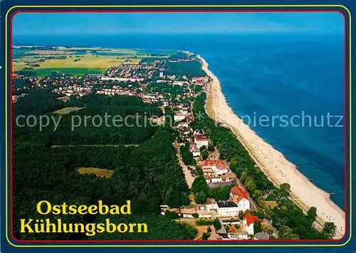 AK / Ansichtskarte Kuehlungsborn Ostseebad Fliegeraufnahme mit Strand Kat. Kuehlungsborn