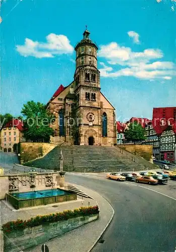 AK / Ansichtskarte Schwaebisch Hall Michaelskirche Brunnen Kat. Schwaebisch Hall