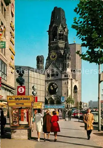 AK / Ansichtskarte Berlin Kurfuerstendamm mit alter und neuer Kaiser Wilhelm Gedaechtniskirche Kat. Berlin