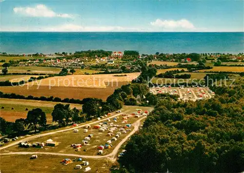 AK / Ansichtskarte Haffkrug Ostseebad Campingplatz Meerblick Fliegeraufnahme Kat. Scharbeutz