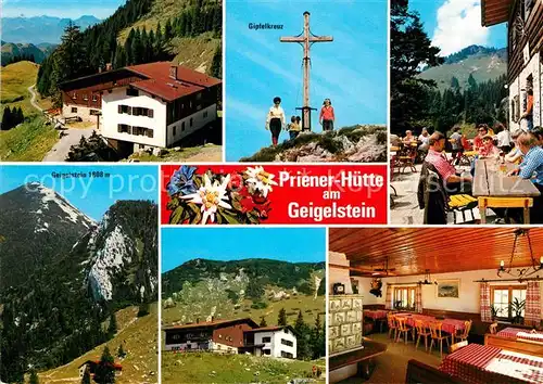 AK / Ansichtskarte Priener Huette Gipfelkreuz Geigelstein Kat. Aschau i.Chiemgau