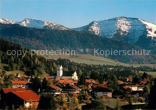 AK / Ansichtskarte Oberstaufen mit Rindalphorn und Hochgrat Kat. Oberstaufen