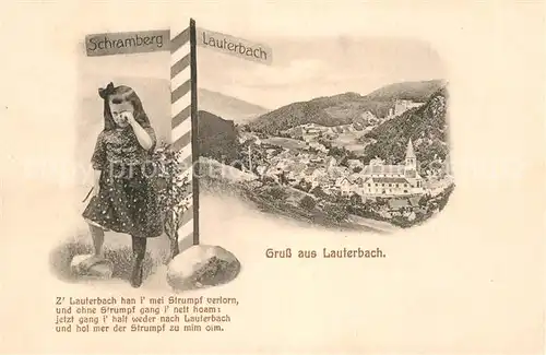 AK / Ansichtskarte Lauterbach Schwarzwald Teilansicht Wegweiser Kat. Lauterbach