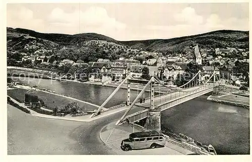 AK / Ansichtskarte Nassau Bad Blick vom Hotel Schoene Aussicht Bruecke  Kat. Nassau Lahn