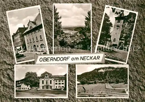 AK / Ansichtskarte Oberndorf Neckar Marktplatz Rathaus Brunnen Teilansicht  Kat. Oberndorf am Neckar