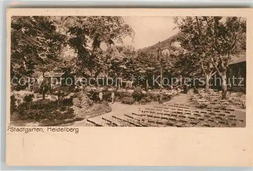 AK / Ansichtskarte Heidelberg Neckar Stadtgarten Kat. Heidelberg