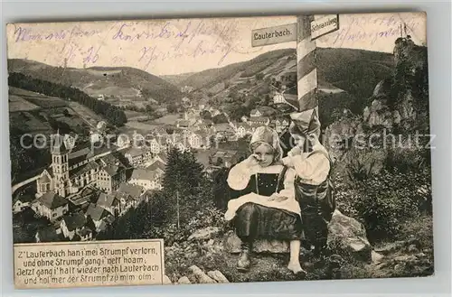 AK / Ansichtskarte Lauterbach Schwarzwald Teilansicht Wegweiser  Kat. Lauterbach