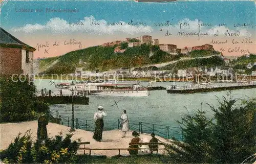 AK / Ansichtskarte Koblenz Rhein Festung Ehrenbreitstein mit ausgefahrener Schiffsbruecke Kat. Koblenz