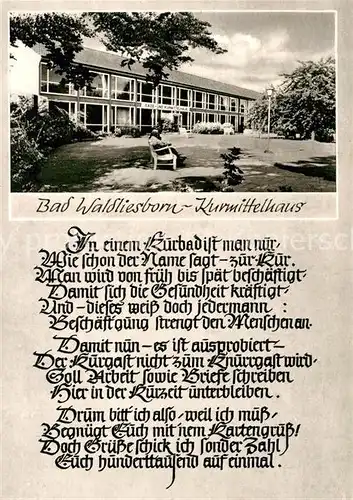 AK / Ansichtskarte Bad Waldliesborn Kurmittelhaus Kat. Lippstadt