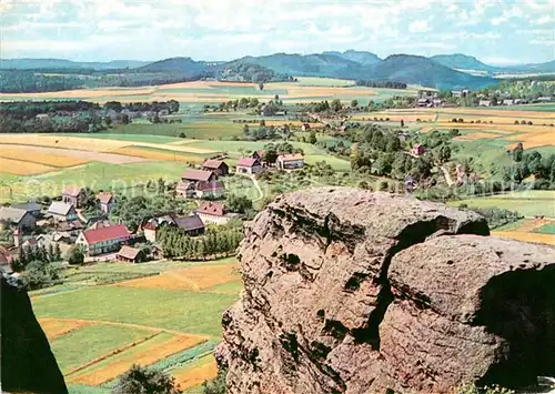 AK / Ansichtskarte Reinhardtsdorf Bad Schandau Panorama Blick von der Kaiserkrone Felsen Saechsische Schweiz Kat. Reinhardtsdorf Schoena