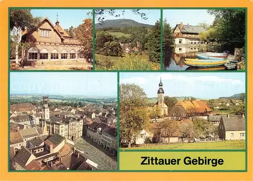 AK / Ansichtskarte Oybin Toepferbaude Lueckendorf Hochwald Jonsdorf Gondelteich Zittau Rathaus Waltersdorf Kirche Zittauer Gebirge Kat. Kurort Oybin