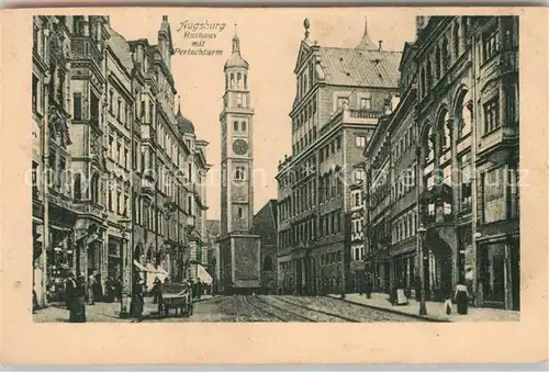 AK / Ansichtskarte Augsburg Rathaus Perlachturm Stadtplan Kat. Augsburg