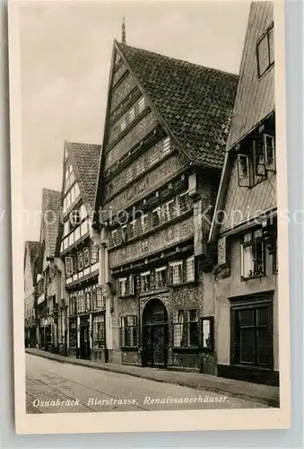 AK / Ansichtskarte Osnabrueck Bierstrasse Alte Renaissancehaeuser Kat. Osnabrueck