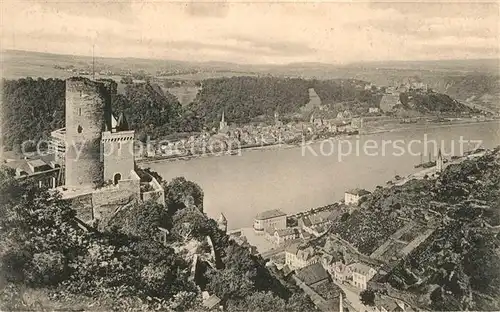 AK / Ansichtskarte St Goar Rhein mit St Goarshausen und Ruine Rheinfels Kat. Sankt Goar